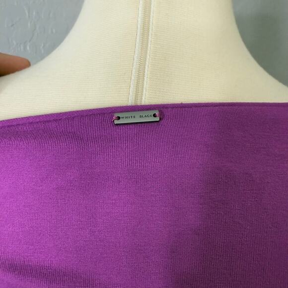 White House Black Market Purple Ruched Sheath Dress, S - Picture 4 of 7